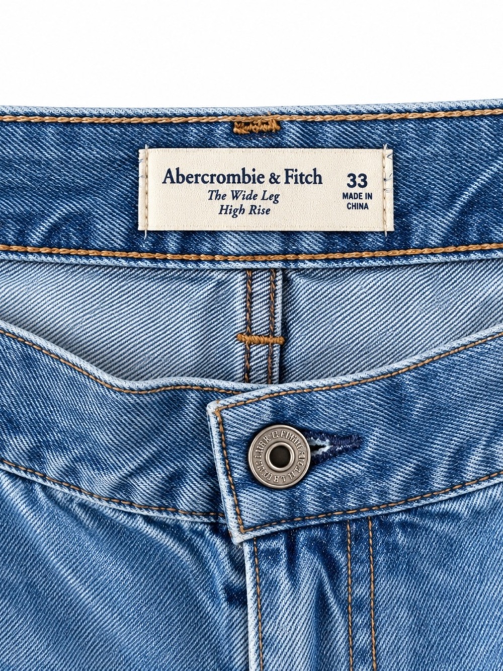 Abercrombie & Fitch Light Blue Wide-Leg Jeans - Picture 2 of 4